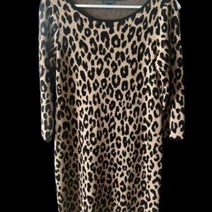 Ann Taylor Wool Blend Leopard print sweater dress